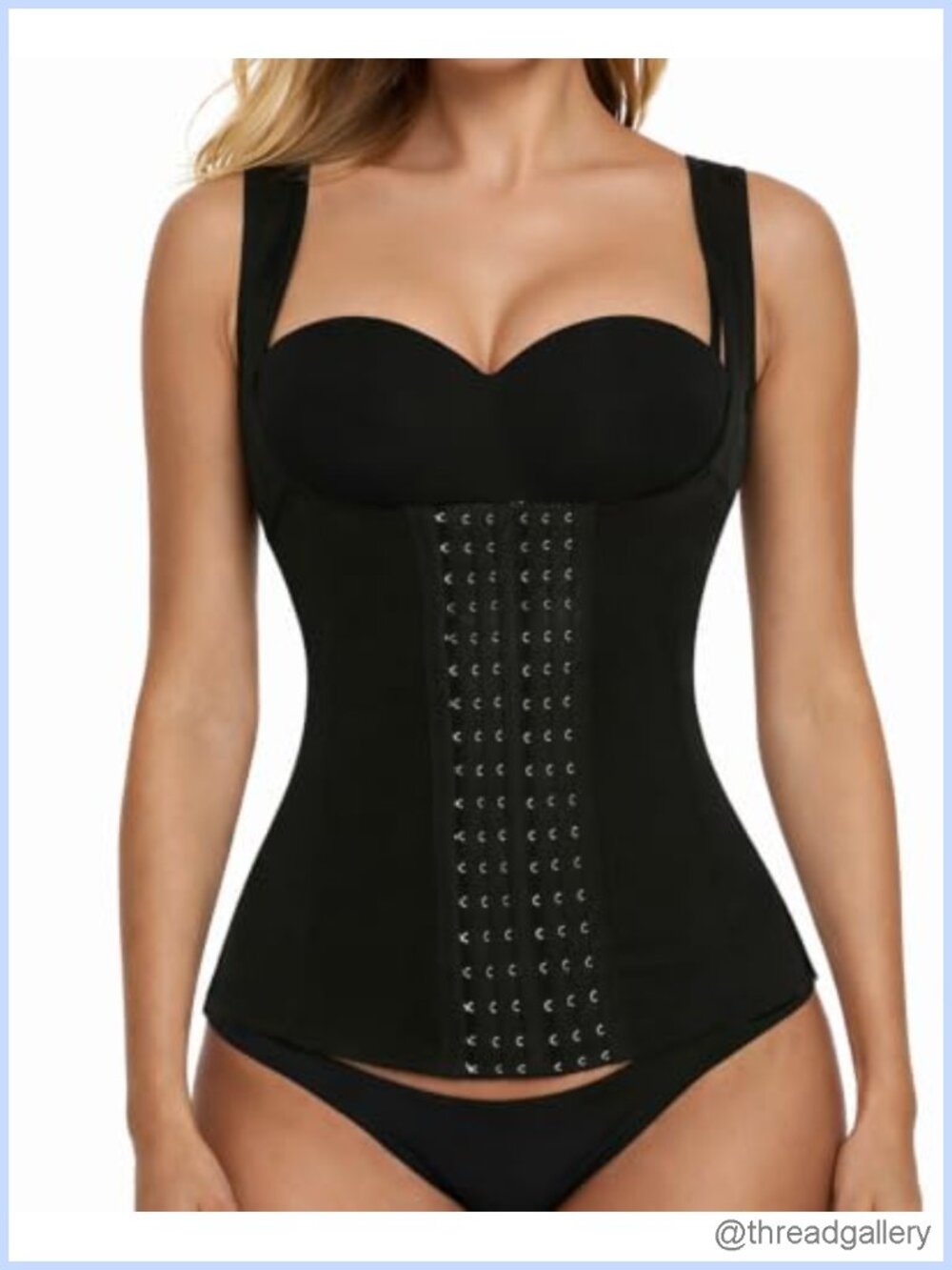 Women's Underbust Corset Waist Trainer Shapewear with Hooks, Steel Boned